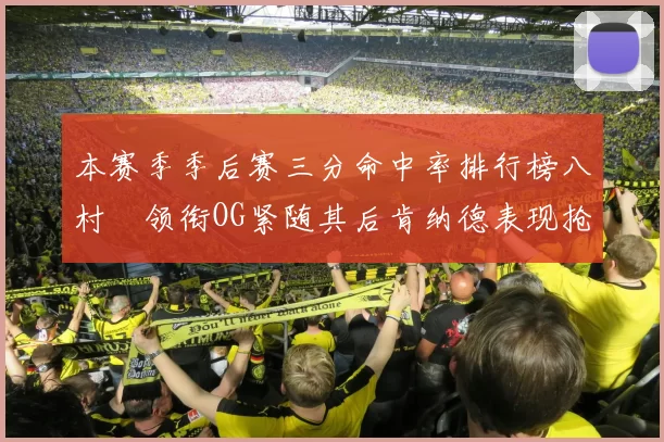 本赛季季后赛三分命中率排行榜八村塁领衔OG紧随其后肯纳德表现抢眼